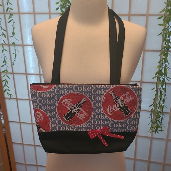Coca Cola Themed Black and Red Tote Bag - Picture 1 of 6